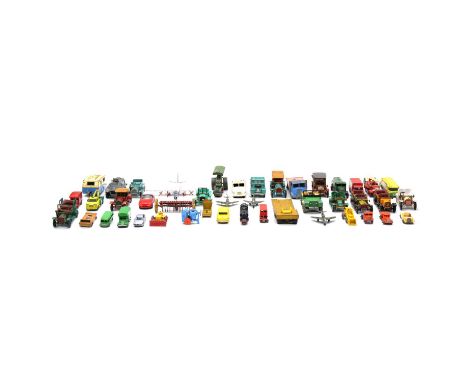 Two trays of play worn die-cast model vehicles, including Matchbox, Dinky and othersQty: 2 trays
