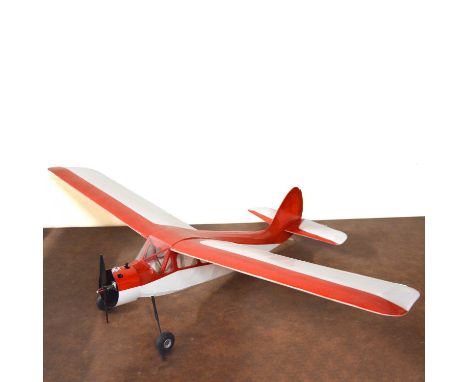 A freeflight model aircraft, length 70cm, wingspan 108cm, powered by a Cox glow engine