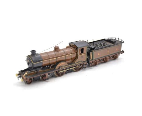 A scratch built OO gauge model railway locomotive, NBR 4-4-0 K class steam locomotive and tender 'Glen Roy' no.258