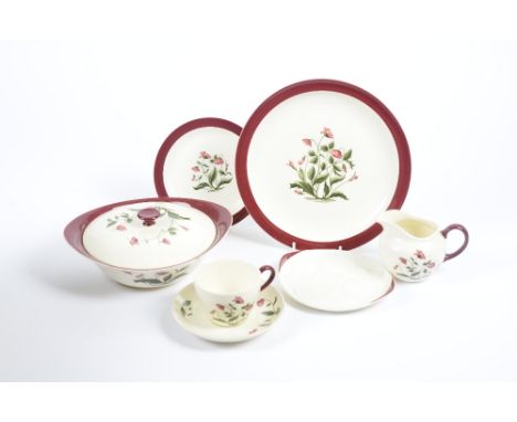 An extensive dinner service in the "Mayfield" pattern by Wedgwood, the pattern used on this service was originally designed c