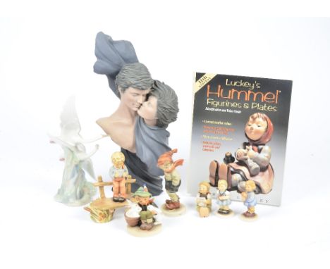 Twenty nine Gobel figurines of children, together with two 'Hummel Field Guide' books, a Montserrat Ribes sculpture 'Elisa', 