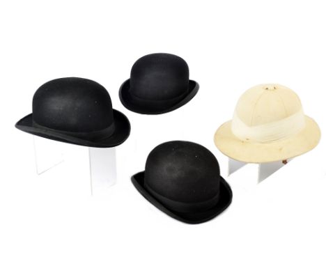 Three 20th Century bowler hats, by Bates, 21 Jermyn Street, London, circumference 54 cm, Army &amp; Navy Stores Ltd, Westmins