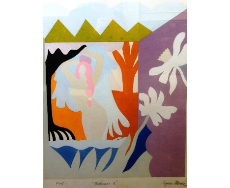 LYNNE MOORE: Framed and glazed print; Matisse 2 (69cm x 55cm).