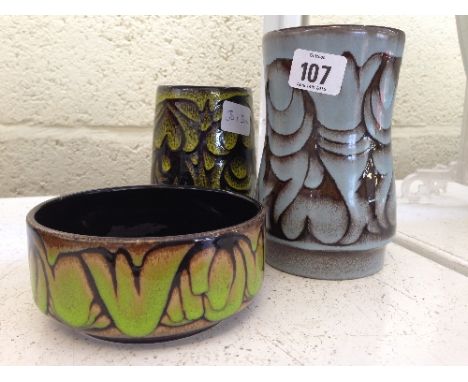 Three various Poole Pottery Aegean items.