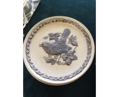 A collection of six Poole Pottery Barbara Linley Adams stoneware plates: British Garden Birds (six).