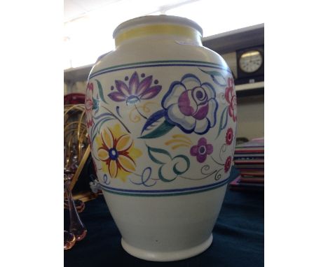 A large Poole Pottery vase decorated in the CS pattern.