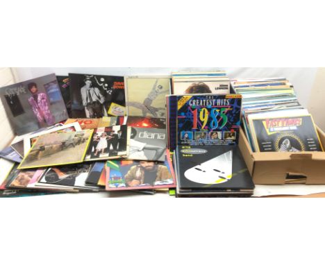 Quantity pop vinyl incl Kate Bush, Electric Light Orchestra, Prince, John Lennon, Beegees, Diana Ross, Toto, Blondie, Soft Ce