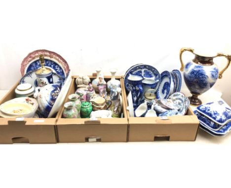 Assortment of Victorian and later ceramics comprising Royal Doulton Morrisian pattern jug, Caverswall floral decorated bowl s