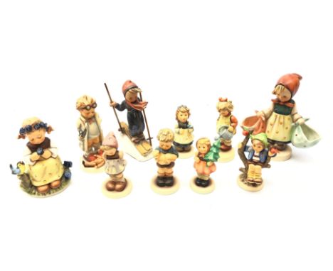 Ten Goebel Hummel figures comprising Mothers Darling 175, The Botanist 351, Doctor 127, Boys best Friend 2121, From the Heart