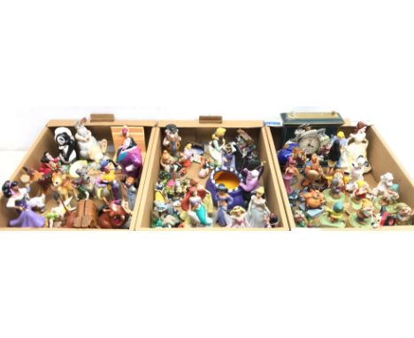 Large collection of Disney related ceramic figures and groups including Disney Princesses, The Seven Dwarves musical figures 