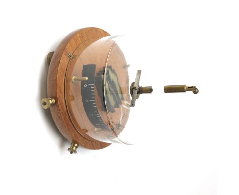 Philip Harris Ltd. Astatic Galvanometer, black curved scale on brass supports, adjustable pointer under glass cover on circul