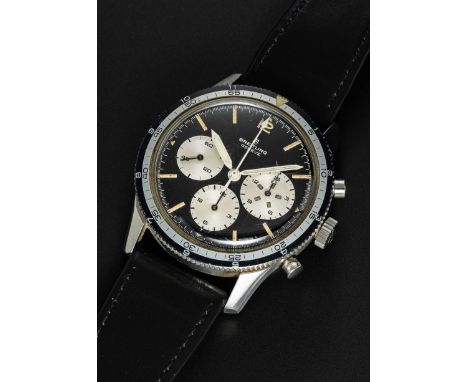 A RARE GENTLEMAN'S STAINLESS STEEL BREITLING 765 CO PILOT CHRONOGRAPH WRIST WATCHCIRCA 1966, REF. 765 CPMovement: 17J, manual