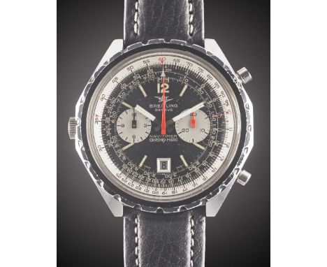 A GENTLEMAN'S STAINLESS STEEL BREITLING NAVITIMER CHRONO-MATIC AUTOMATIC CHRONOGRAPH WRIST WATCHCIRCA 1969, REF. 1806Movement