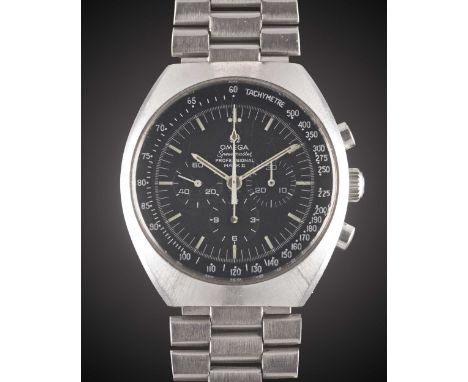 A GENTLEMAN'S STAINLESS STEEL OMEGA SPEEDMASTER PROFESSIONAL MARK II CHRONOGRAPH BRACELET WATCHCIRCA 1970s, REF. 145.014Movem