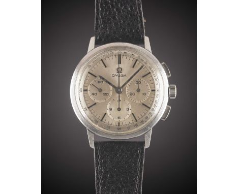 A GENTLEMAN'S STAINLESS STEEL OMEGA CHRONOGRAPH WRIST WATCHCIRCA 1965, REF. 101.010-63 WITH CAL. 321 MOVEMENT & SILVER TACHYM