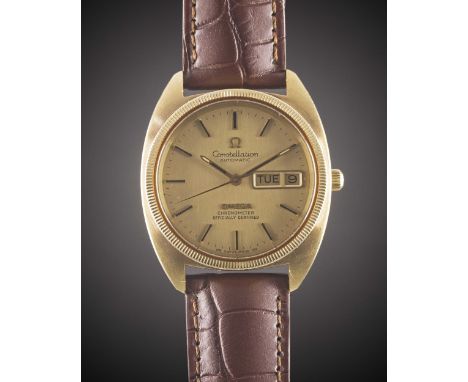 A GENTLEMAN'S 18K SOLID YELLOW GOLD OMEGA CONSTELLATION AUTOMATIC CHRONOMETER WRIST WATCHCIRCA 1973, REF. 168.0057 WITH 18K S