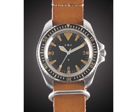 A GENTLEMAN'S STAINLESS STEEL CWC AUTOMATIC WRIST WATCHDATED 2017, HOMAGE TO THE 1980 BRITISH MILITARY RN DIVERS WATCH, LIMIT