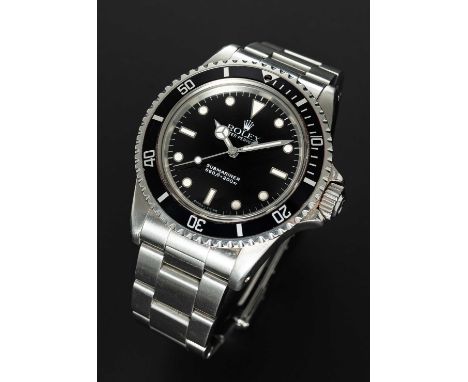 A GENTLEMAN'S STAINLESS STEEL ROLEX OYSTER PERPETUAL SUBMARINER BRACELET WATCHCIRCA 1989, REF. 5513 "L SERIAL" FINAL YEAR OF 