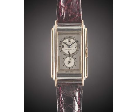 A RARE GENTLEMAN'S 18K SOLID WHITE & ROSE GOLD ROLEX "RAILWAY" PRINCE CHRONOMETER WRIST WATCHCIRCA 1930s, REF. 1527 WITH REFI