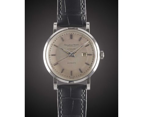 A GENTLEMAN'S STAINLESS STEEL IWC AUTOMATIC WRIST WATCHCIRCA 1950s, ORIGINALLY RETAILED BY TÜRLER WITH CO-SIGNED DIALMovement