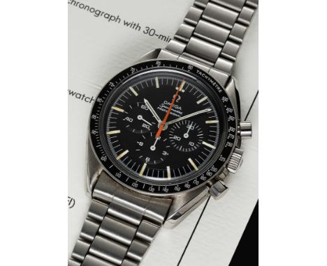 A RARE GENTLEMAN'S STAINLESS STEEL OMEGA SPEEDMASTER PROFESSIONAL "ULTRAMAN" CHRONOGRAPH BRACELET WATCHDATED 1968, REF. 145.0