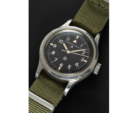 A GENTLEMAN'S STAINLESS STEEL BRITISH MILITARY IWC MARK 11 RAF PILOTS WRIST WATCHDATED 1951Movement: Manual wind, hacking sec