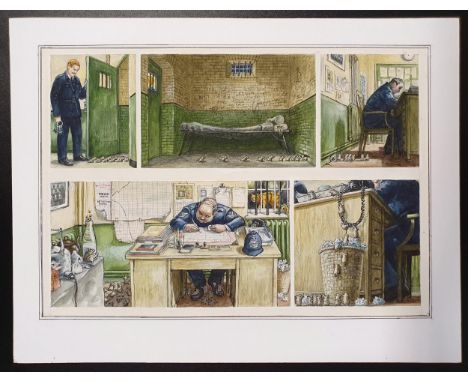 Graham Thomas Oakley (British, 1929-2022), The church mice being put in a cell, watercolour, unsigned, 7 x 5 cm, (unframed), 