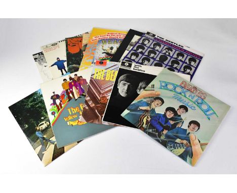 THE BEATLES; a collection of vinyl LPs by the Fab Four comprising 'With The Beatles', 'Please Please Me', 'Yellow Submarine',