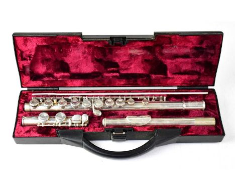 BUFFET CRAMPON; a cased silver plated flute.