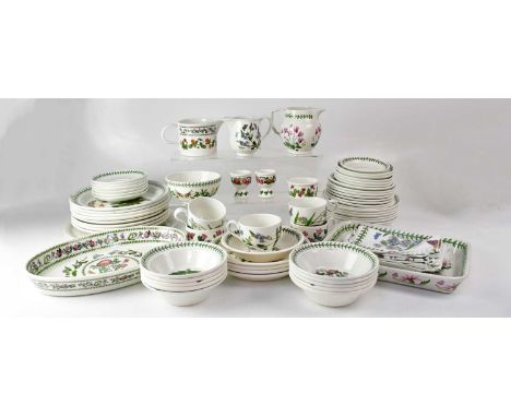 PORTMEIRION; a part tea and dinner service decorated in 'The Botanic Garden' pattern, comprising cups, plates, platters and j
