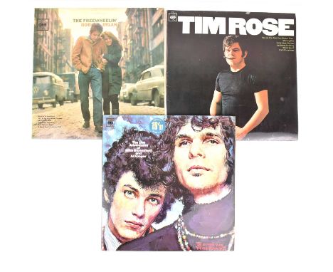 FOLK ROCK; 'The Freewheelin' Bob Dylan' original mono pressing on CBS textured label, 'Tim Rose' on CBS, and 'The Live Advent