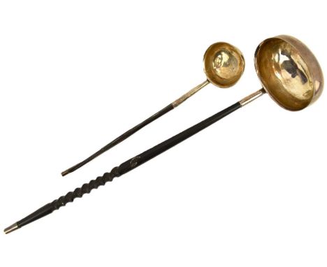 A small silver toddy ladle with partial hallmarks, George III, thistle mark for Scotland, diameter of bowl 4cm, length 18.5cm