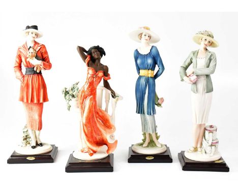 Four Giuseppe Armani Florence Capodimonte figures of ladies, comprising 'Mabel', 'Chilly', 'Summertime' and 'Sunny', height 3