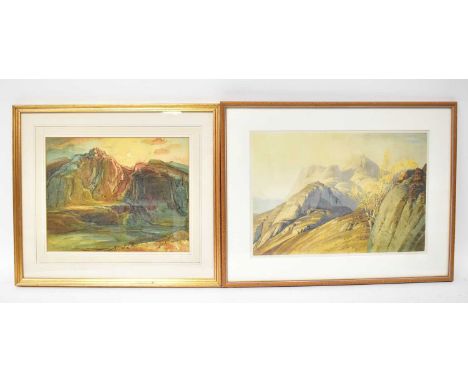 JOHN FIELDER (20th century); watercolour and pen, 'Snowdonia', signed and dated '65' lower right, titled verso, 24 x 30.5cm, 
