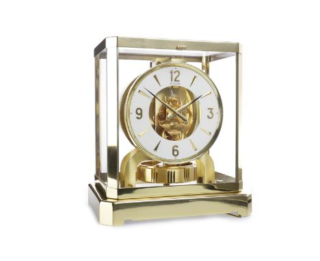 JAEGER LE COULTRE 'ATMOS' CLOCK, serial number 245622, skeleton movement, the white enamel chapter ring with Arabic and dagge
