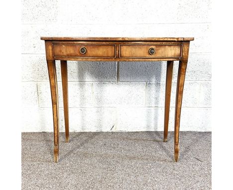 A modern two drawer bedroom console/ dressing table, with tapered legs, 20th century