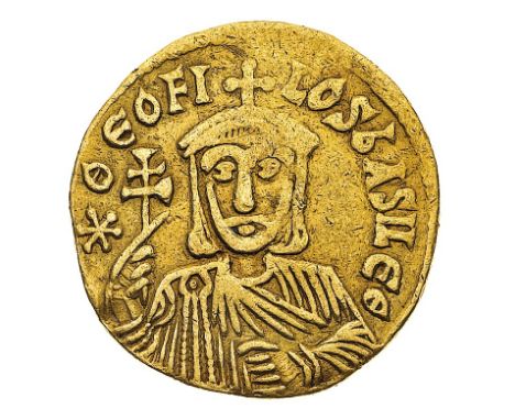 Teofilo (829-842) - Solido databile al 830-840 - Zecca: Costantinopoli - Diritto: busto coronato dell'Imperatore di fronte co