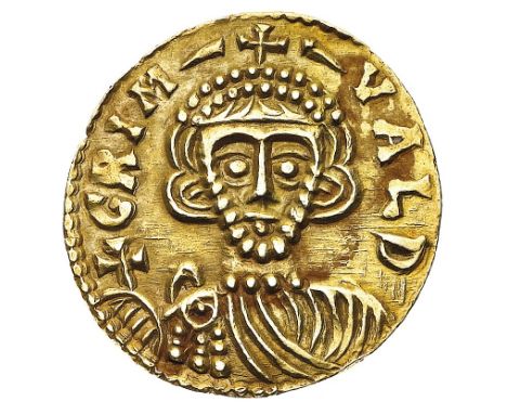 Grimoaldo III con il titolo di Principe (788-806) - Solido - Diritto: busto diademato e drappeggiato del Principe di fronte c