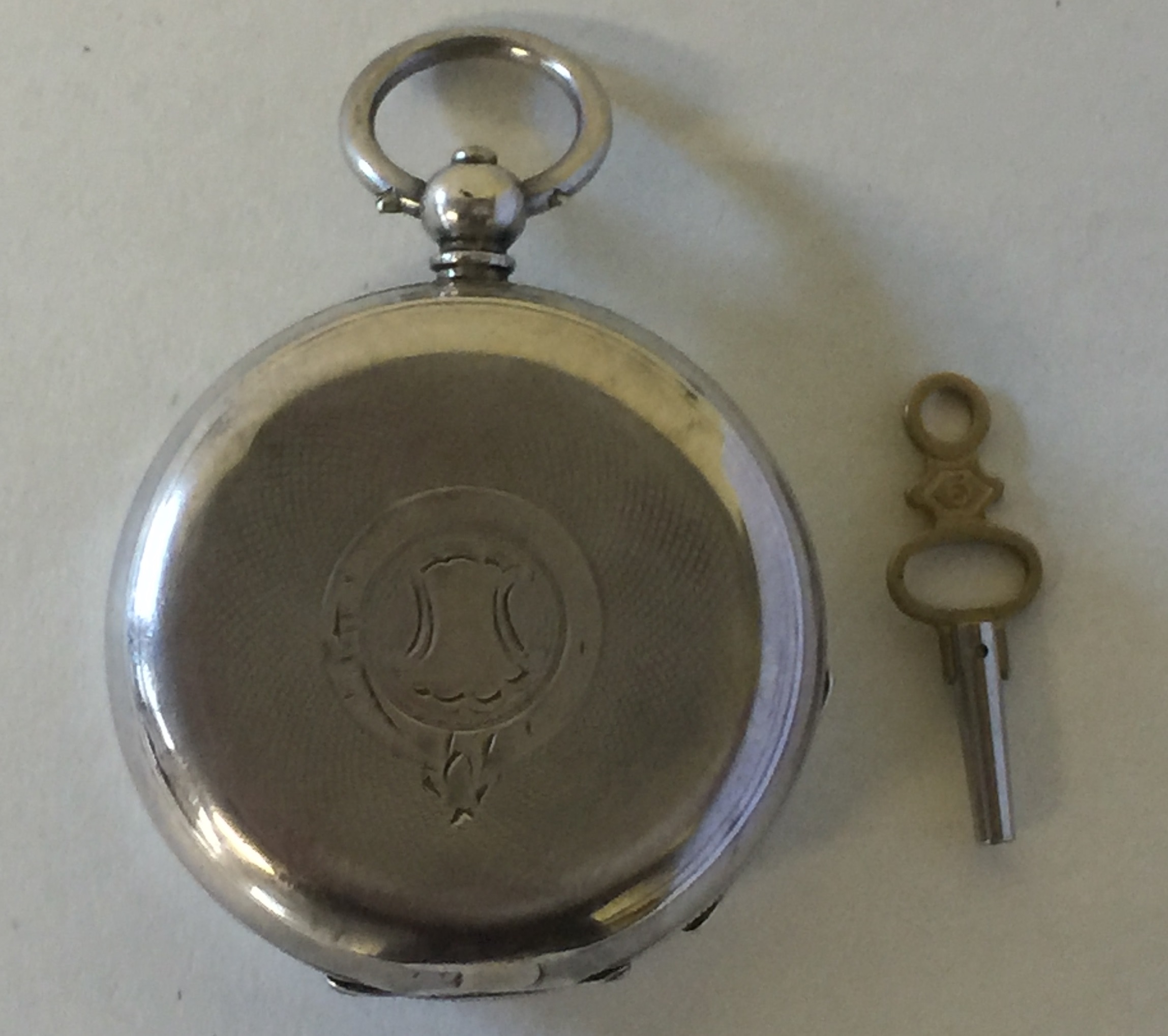 KENDAL & DENT SILVER POCKET WATCH - dial reads 