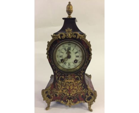 S.MARTI MANTEL CLOCK - late 19th century painted and gilt mounted mantel clock stamped S.Marti et Cie Medaille Argent 1889 on