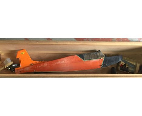 MODEL AEROPLANE - flying model aeroplane with balsa wood and fibreglass body and a Merco 35 engine. 162cm wingspan with 115cm