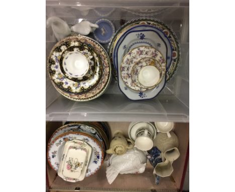 MIXED CERAMICS - excellent and broad collection to include c45 plates, 2 trios (Royal Albert), 2 Nao swans, butter dish, 2 wa
