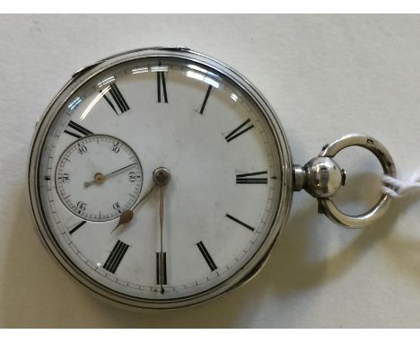 LATE VICTORIAN SILVER CASED POCKET WATCH - the back of the movement engraved with the no. 4894, the case hallmarked London, 1