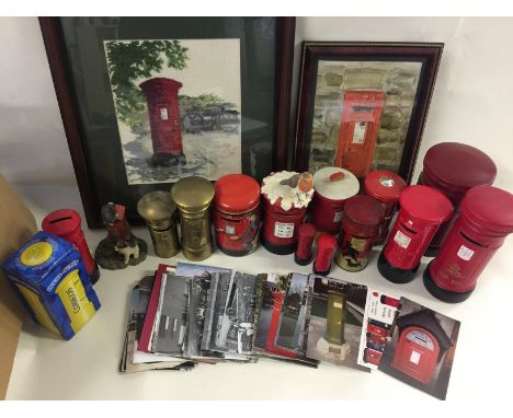 PILLAR / POST OFFICE BOXES - mixed lot for pillar box enthusiasts! To include 15 pillar box models (brass, tin, plastic, cera