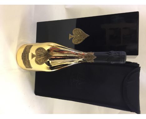 ARMAND DE BRIGNAC - bottle of "Ace of Spades" Brut Gold Champagne (75cl). In black presentation box with black outer shell ca