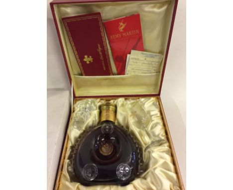 REMY MARTIN LOUIS XIII - grande champagne cognac in Baccarat decanter (B7713). Housed in original red presentation box and co