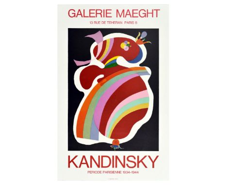 Original vintage advertising poster for an Kandinsky exhibition at Galerie Maeght titled Kandinsky Periode Parissienne 1934-1