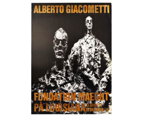 Original vintage advertising poster for Alberto Giacometti artwork exhibition organised by Fondation Maeght a French museum o