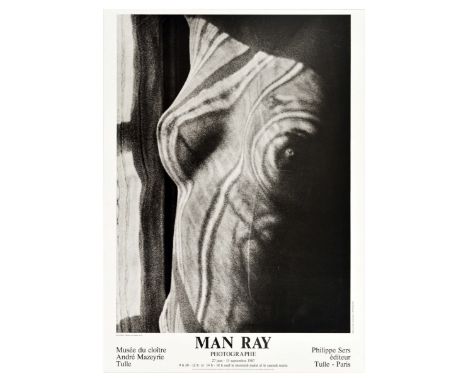 Original vintage event poster for a Man Ray photography exhibition at Musee du Cloite, Tulle, Paris held 27 June - 15 Septemb