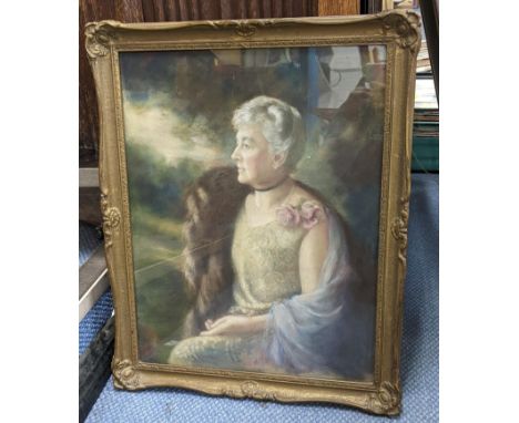 A late 19th century pastel portrait depicting Eleanor Rosevier, 54 x 41, framed, Location: 